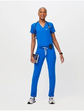 FIGS Scrub Set Catarina Top Yola Pant Royal Blue